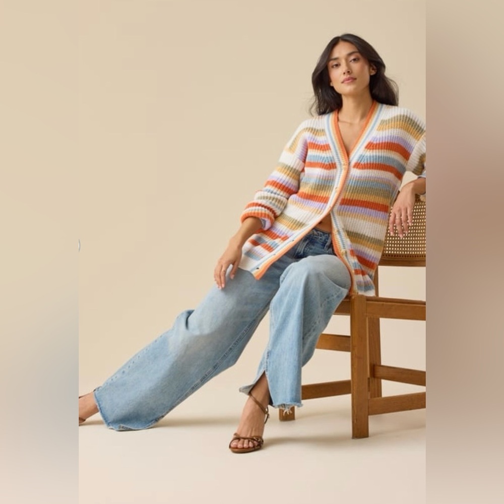 Altar'd State Grace Striped Multicolor Women's Cardigan Sweater NWT - Picture 4 of 5